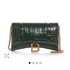 Balenciaga green crocodile leather hourglass bag